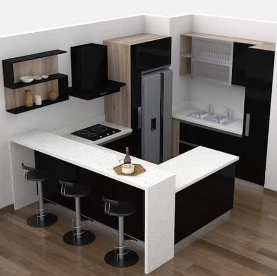 Diseño 3D de cocina moderna